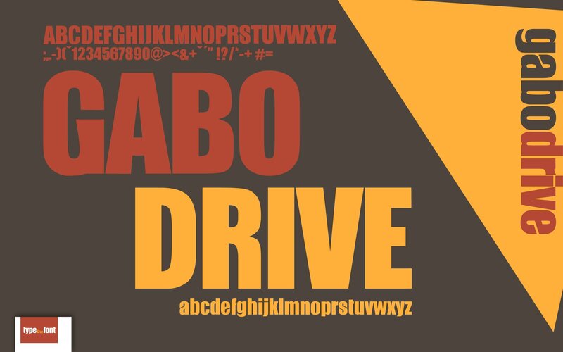 Gabodrive font sample