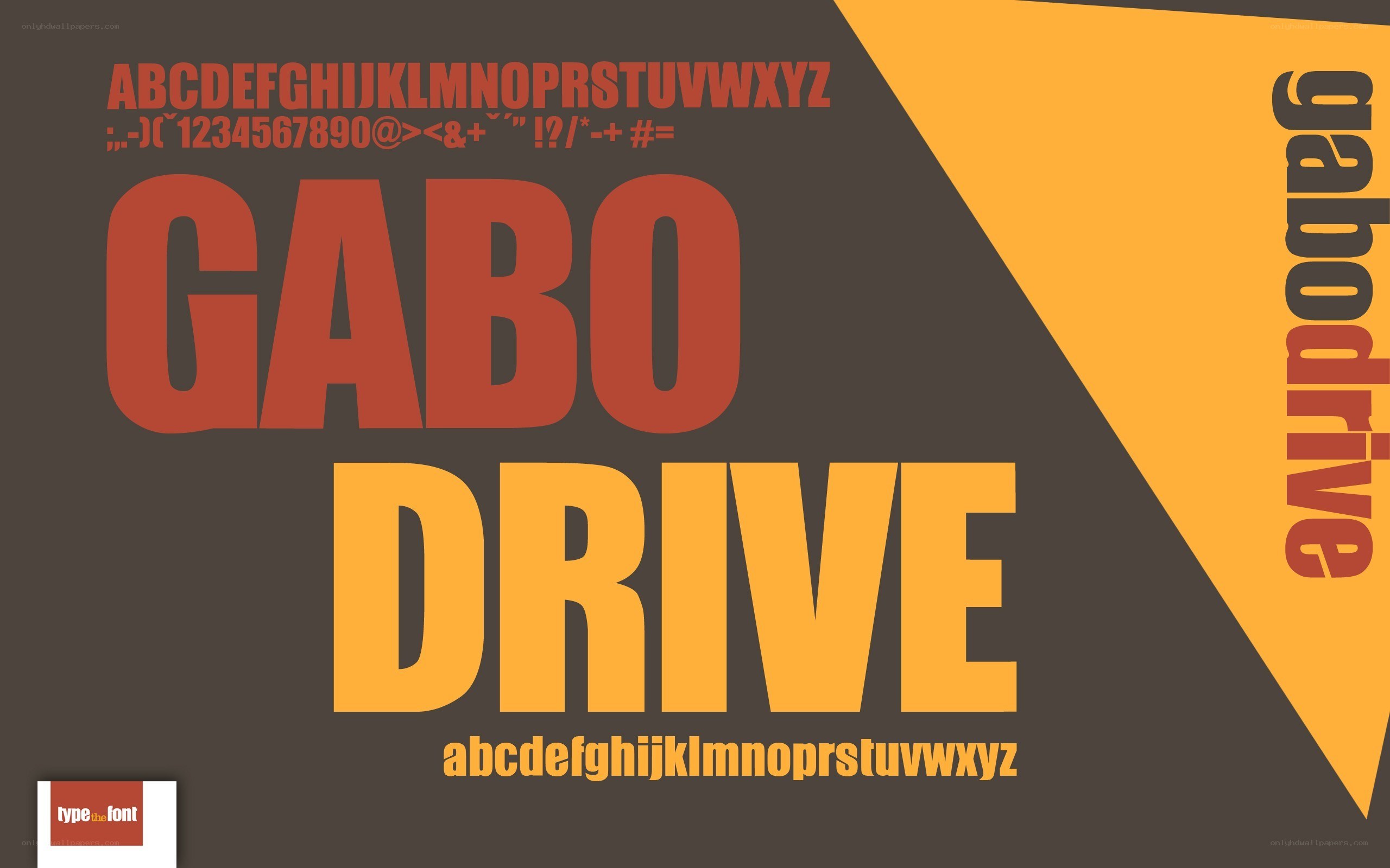 Gabodrive font sample