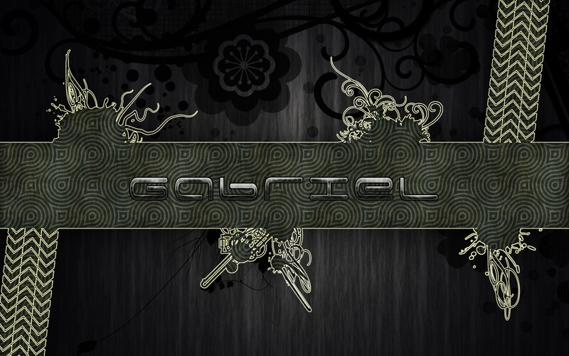 Gabriel name design with ornate patterns