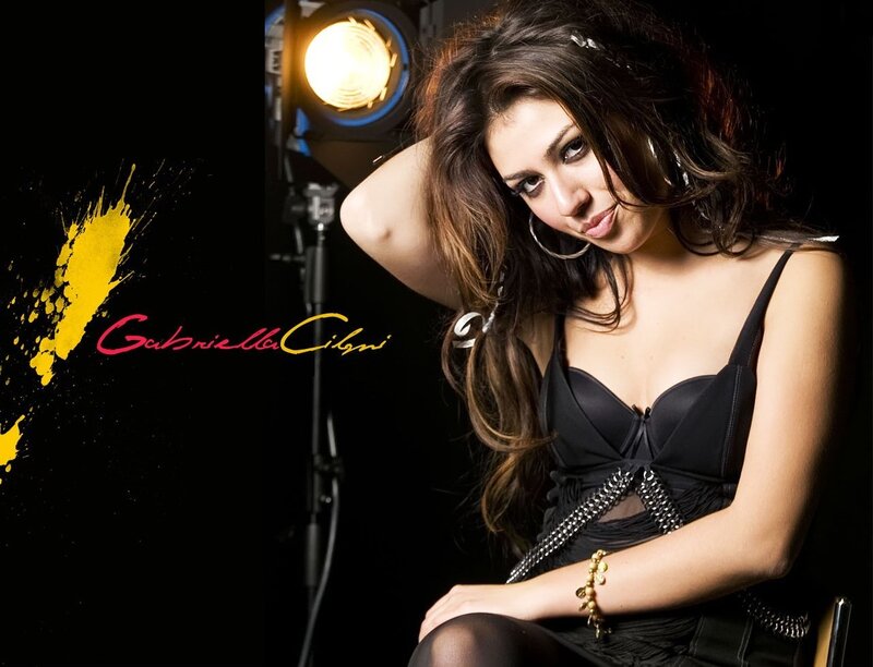Gabriella Cilmi in black dress