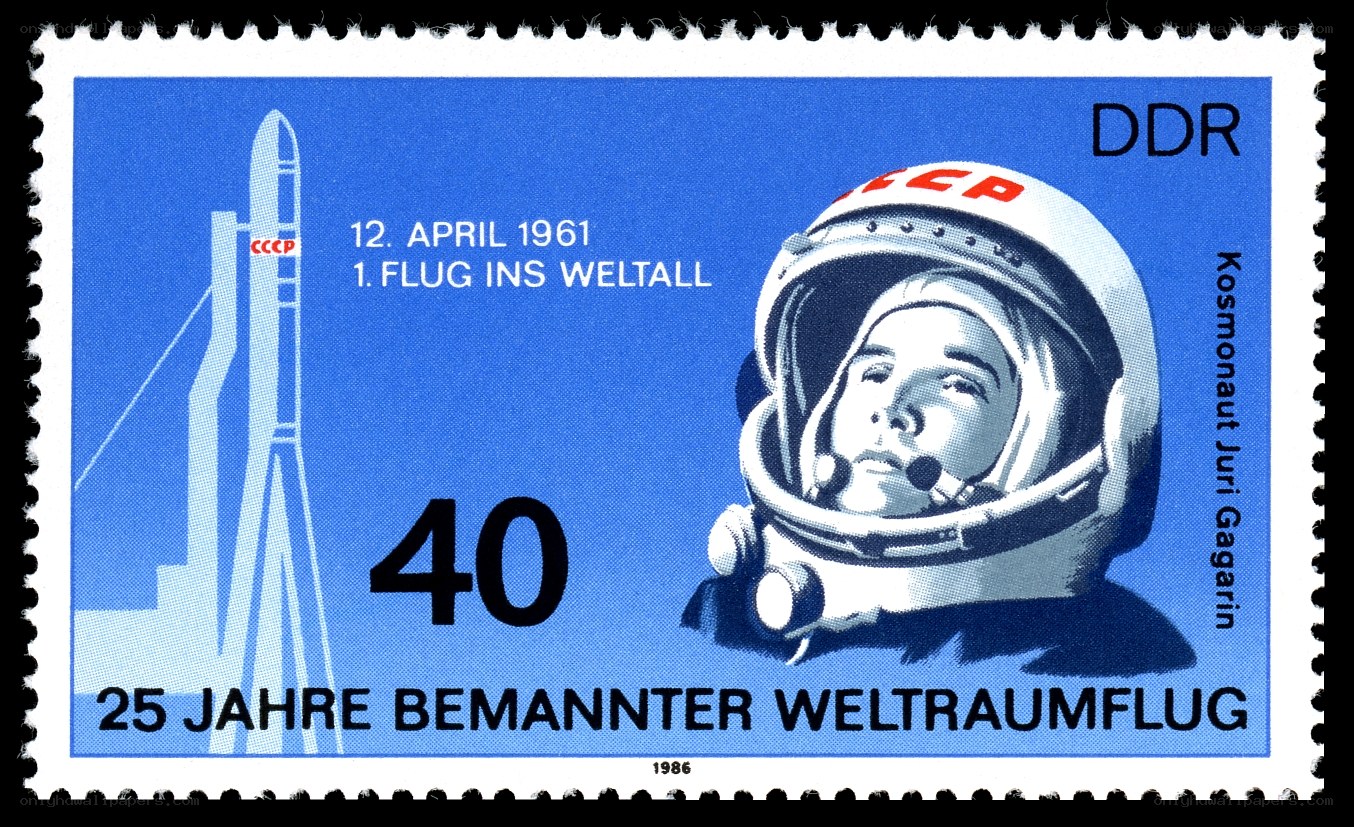 Gagarin space flight stamp