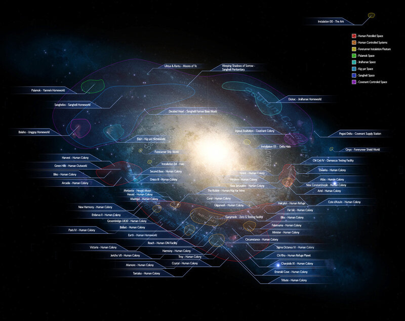 Galactic map of human colonies