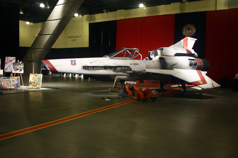 Galactica fighter model on display