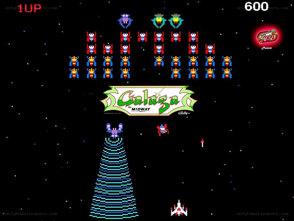 Galaga arcade game screenshot