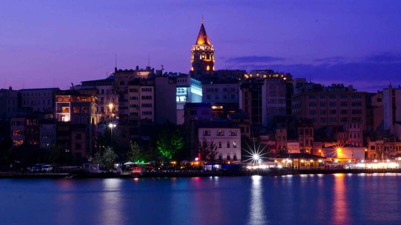 Galata Tower at dusk