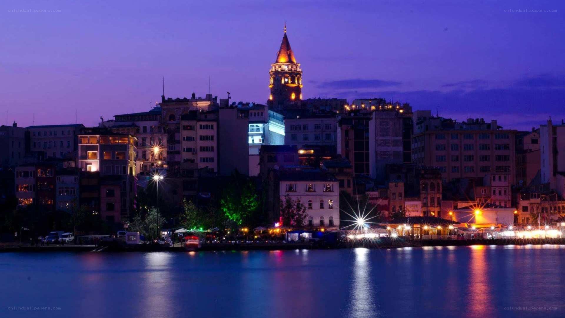 Galata Tower at dusk