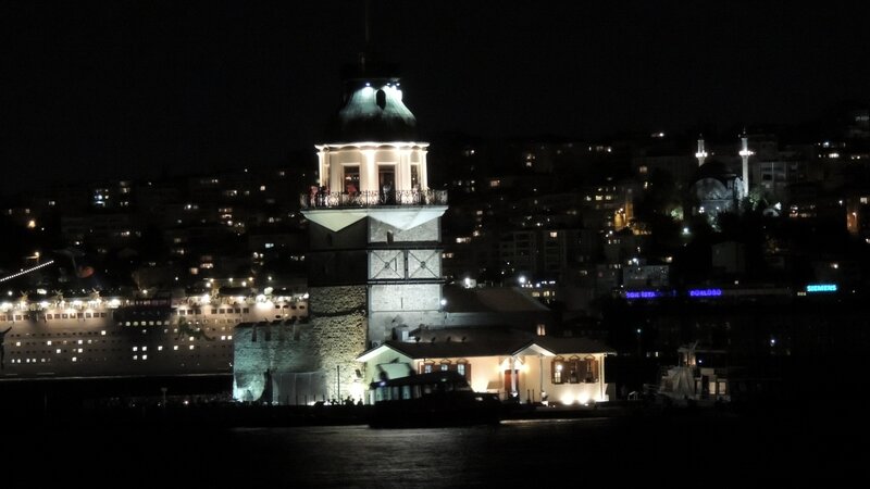 Galata Tower at night