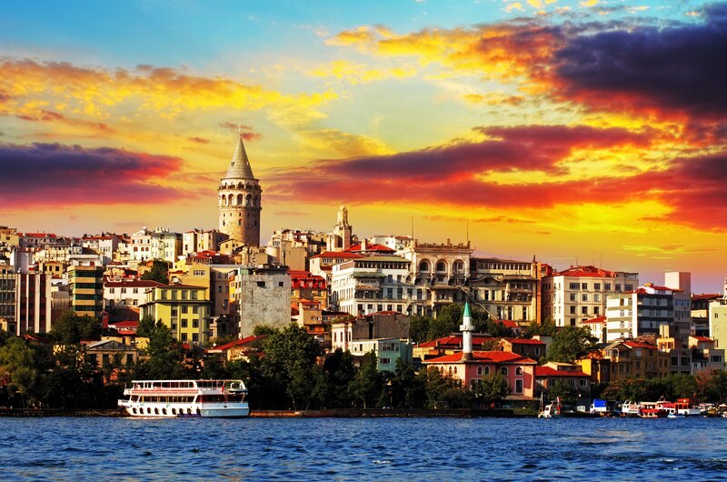 Galata Tower at Sunset — Blue