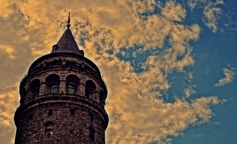 Galata Tower — Blue, Dramatic, Sunset