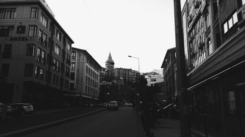 Galata Tower in Istanbul — Black