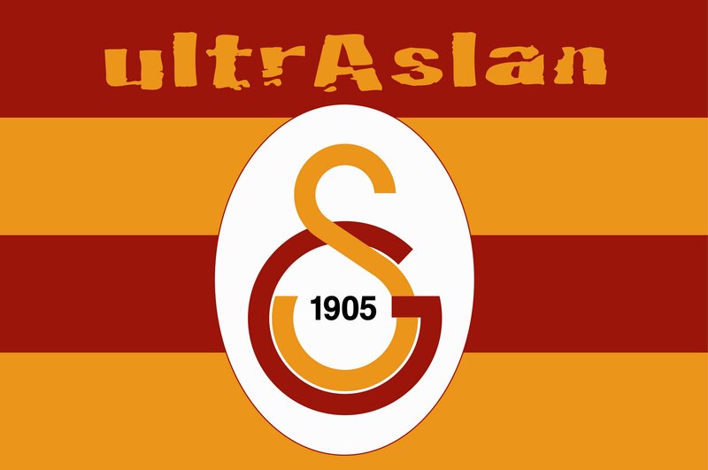 Galatasaray logo on striped background