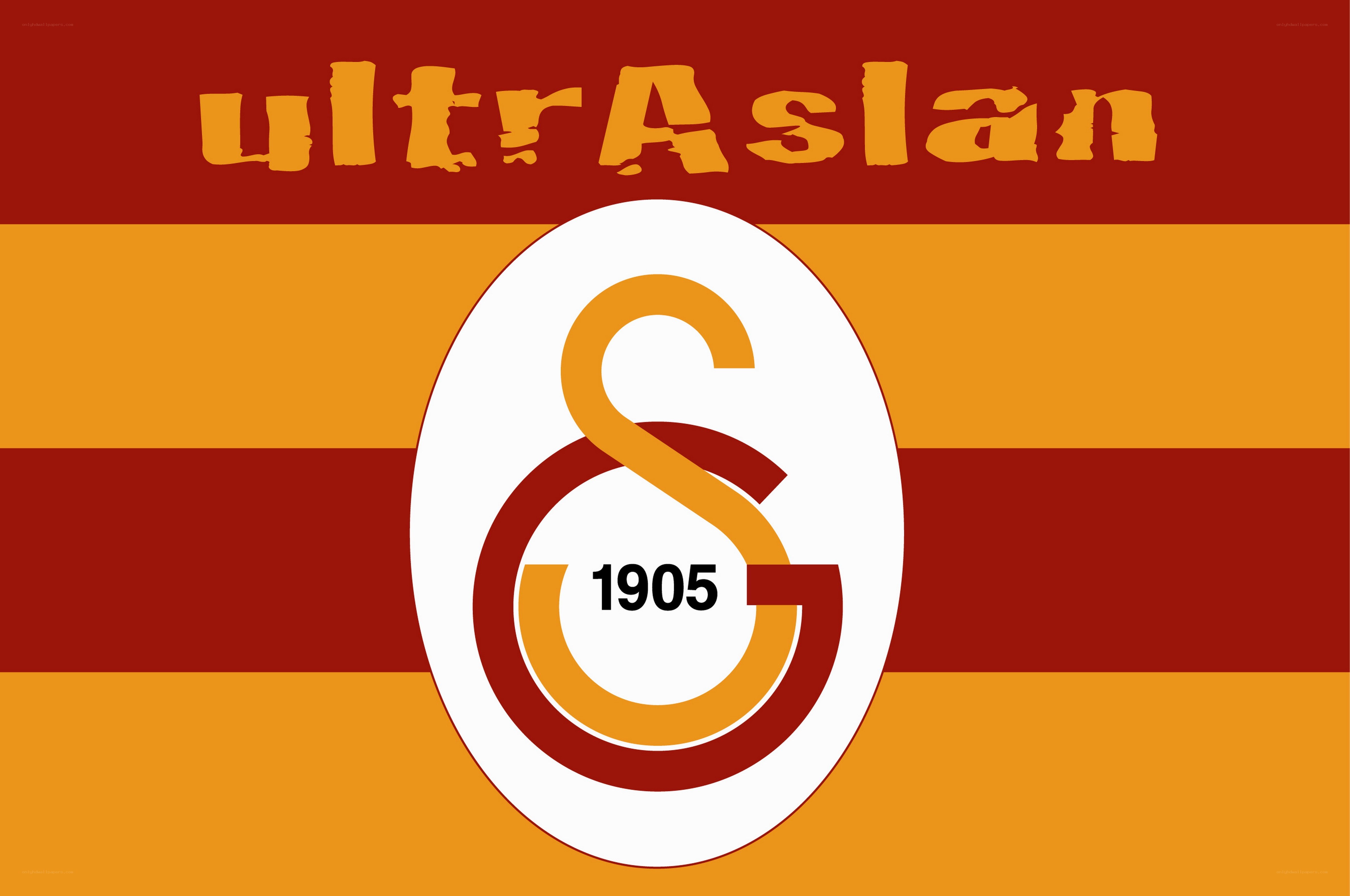 Galatasaray logo on striped background
