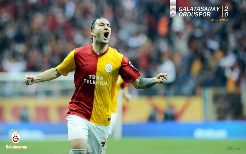 Galatasaray player celebrates goal