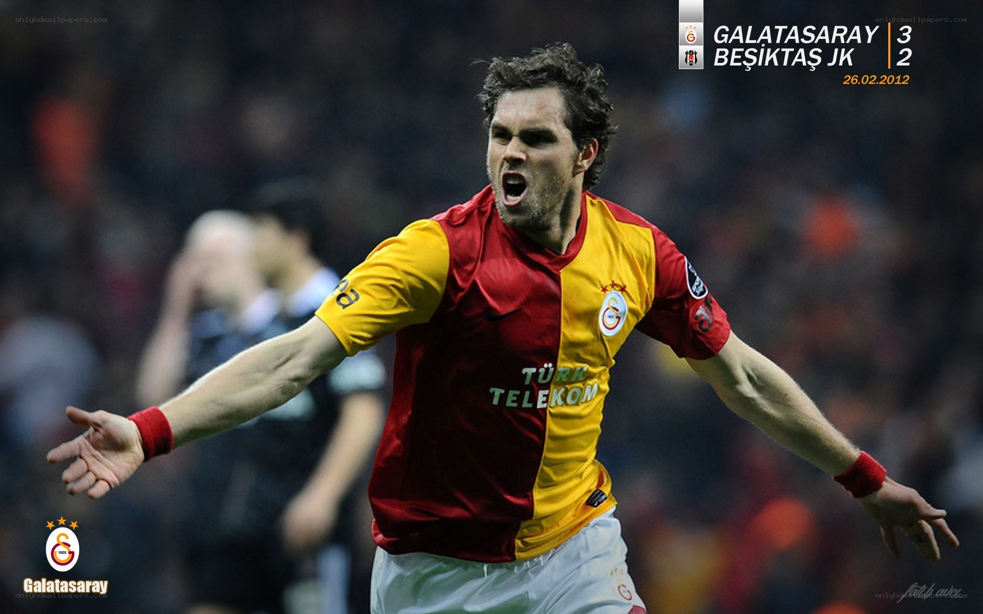 Galatasaray player celebrates