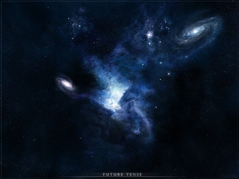 Galaxy and Nebula — Blue, Cosmic, Night