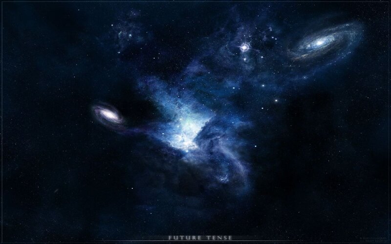 Galaxy and Nebula — Blue