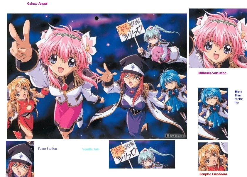 Galaxy Angel character collage