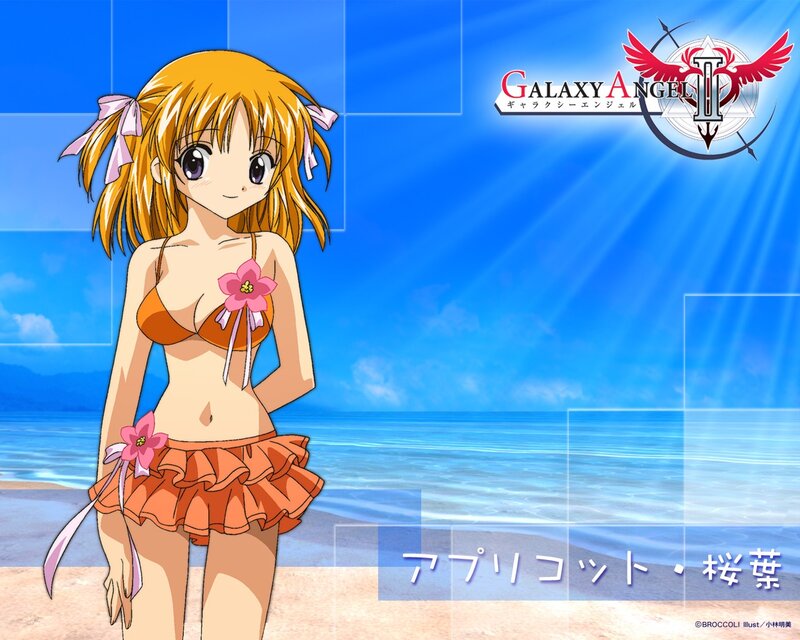Galaxy Angel II character on beach