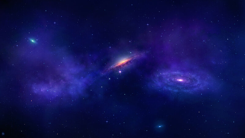 Galaxy cluster in deep space