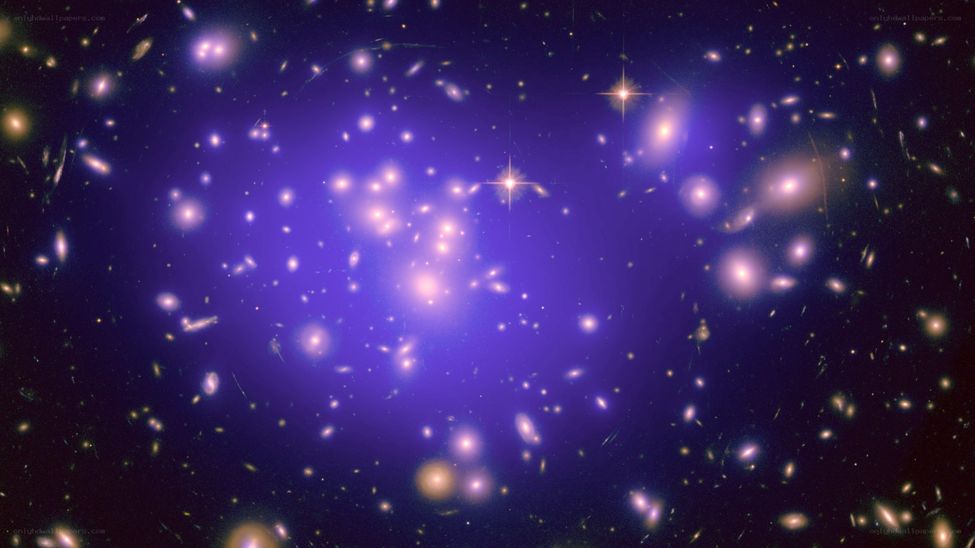 Galaxy cluster in deep space