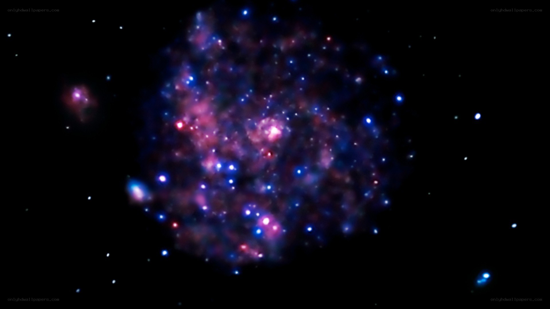 Galaxy cluster in deep space