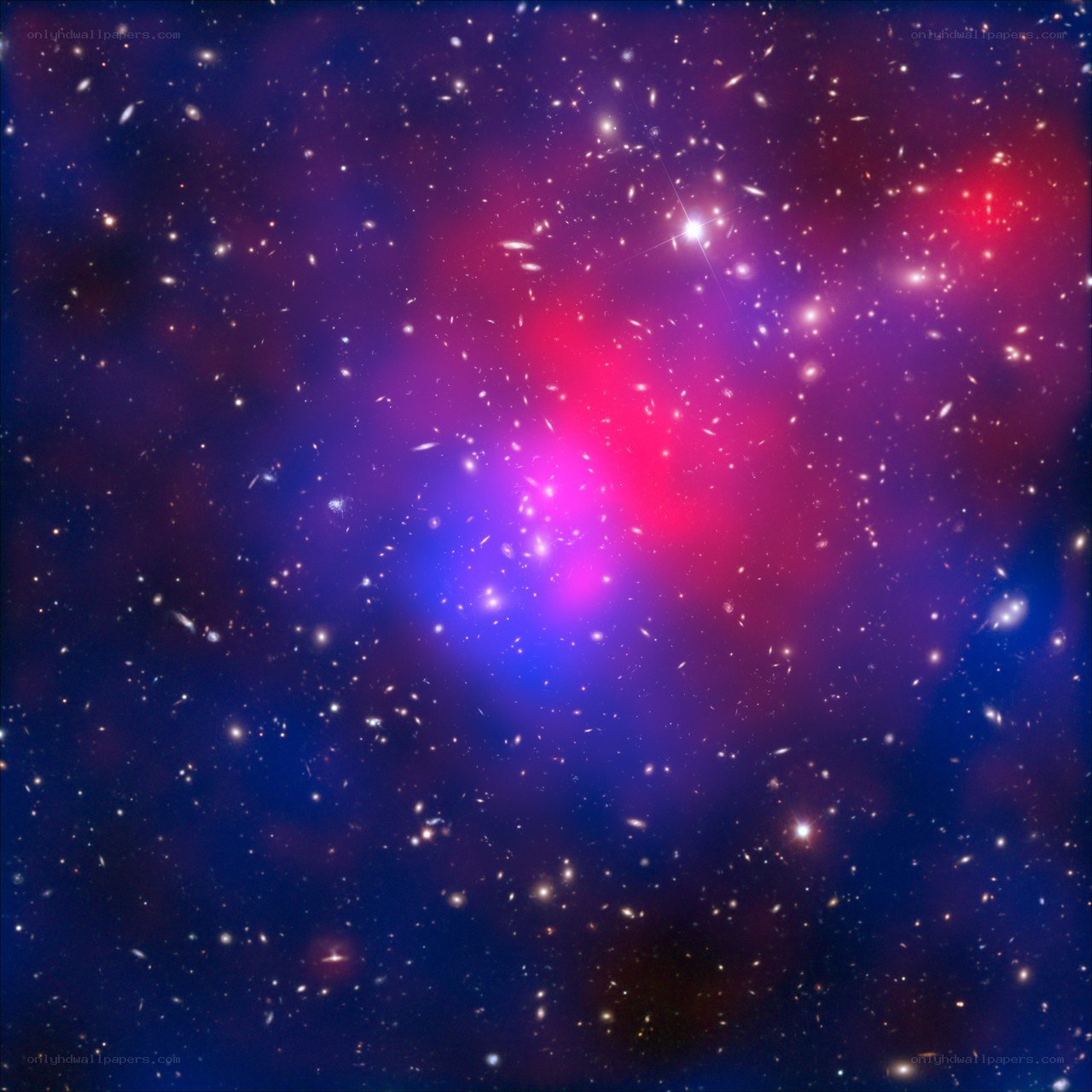 galaxy cluster in deep space
