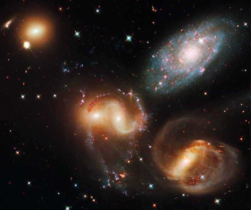 Galaxy cluster in deep space