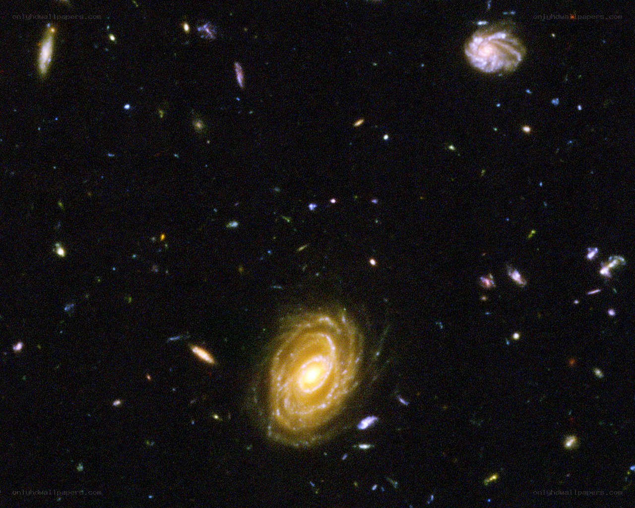 Galaxy cluster in deep space