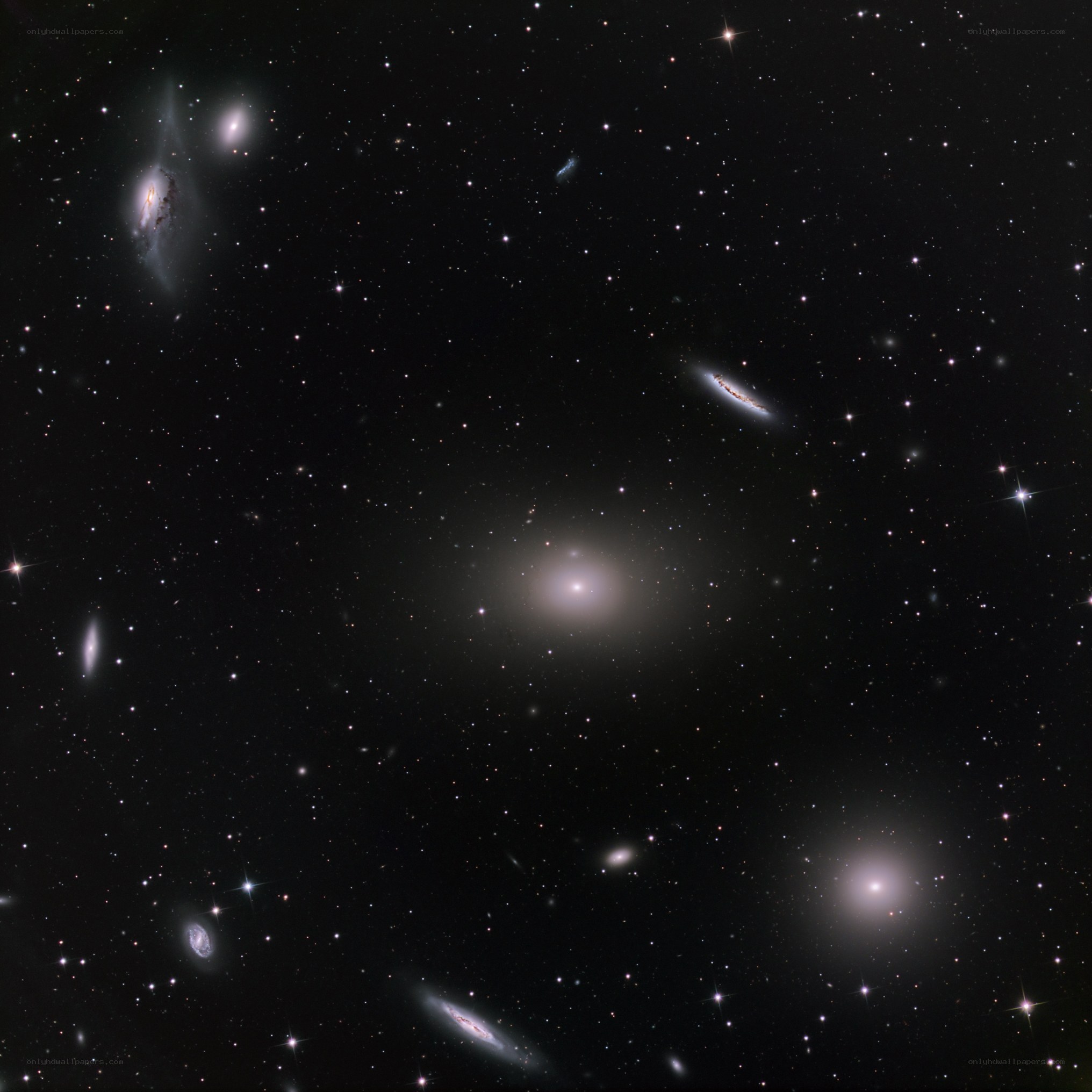 Galaxy cluster in deep space