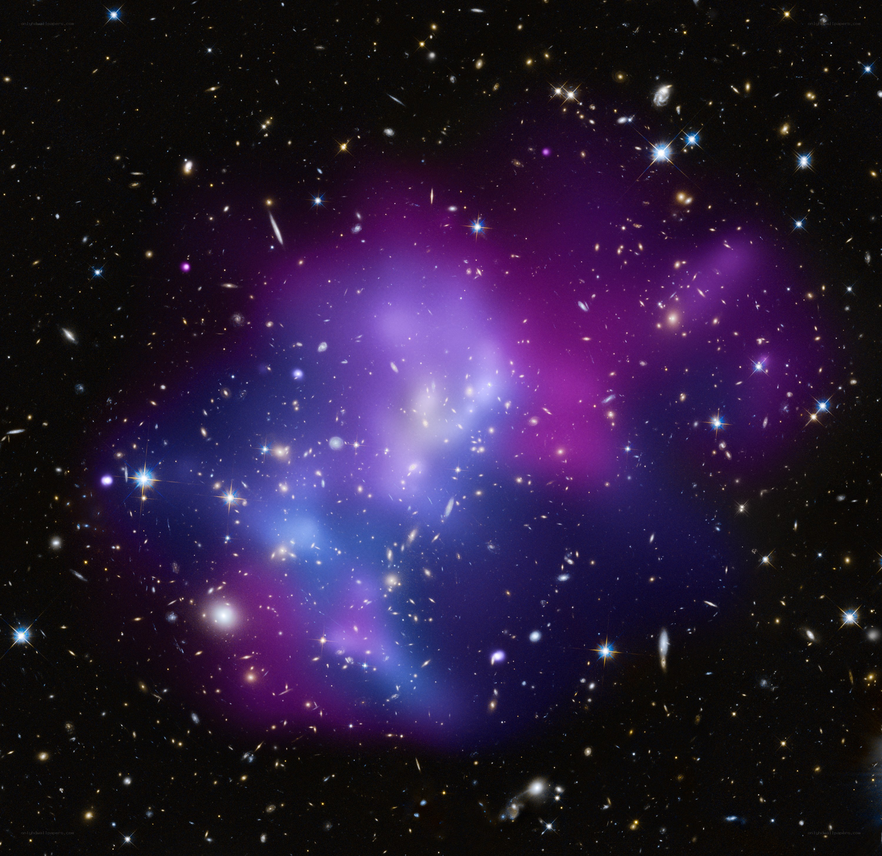 Galaxy cluster in deep space