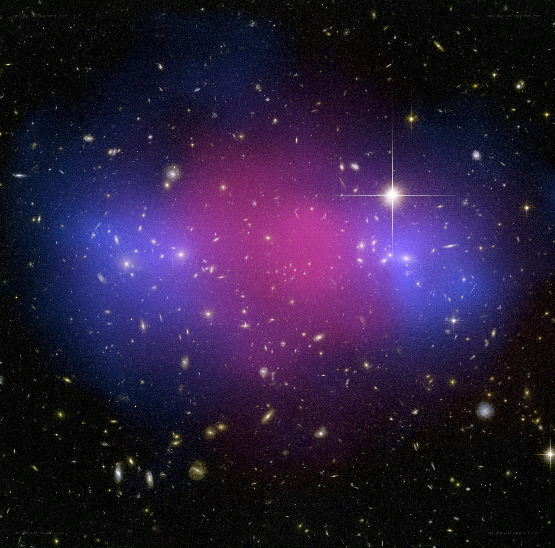Galaxy cluster in deep space