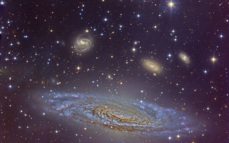 Galaxy cluster in deep space