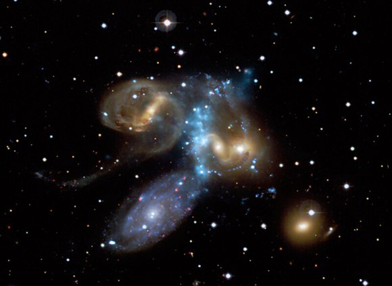 Galaxy cluster in deep space