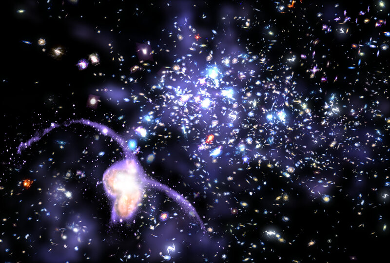 Galaxy cluster in deep space