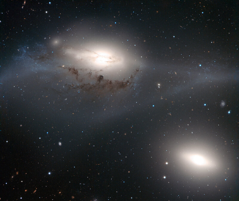 Galaxy Cluster in Space — Black, Cosmic, Night, Photograph, Stars, Nebulae, Dust Clouds