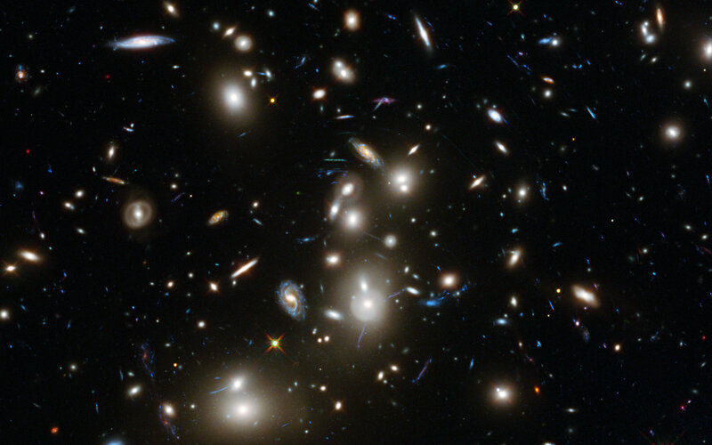 Galaxy Cluster in Space — Black, Dramatic, Photograph