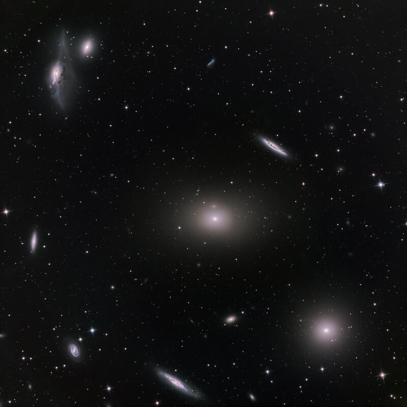 Galaxy Cluster in Space — Black, Serene, Night, Photograph, Stars, Nebulae