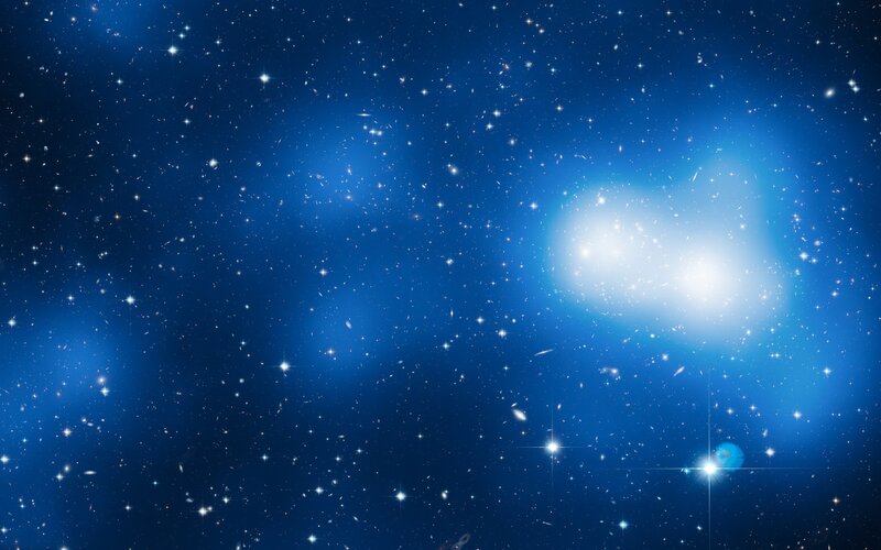 Galaxy Cluster in Space — Blue