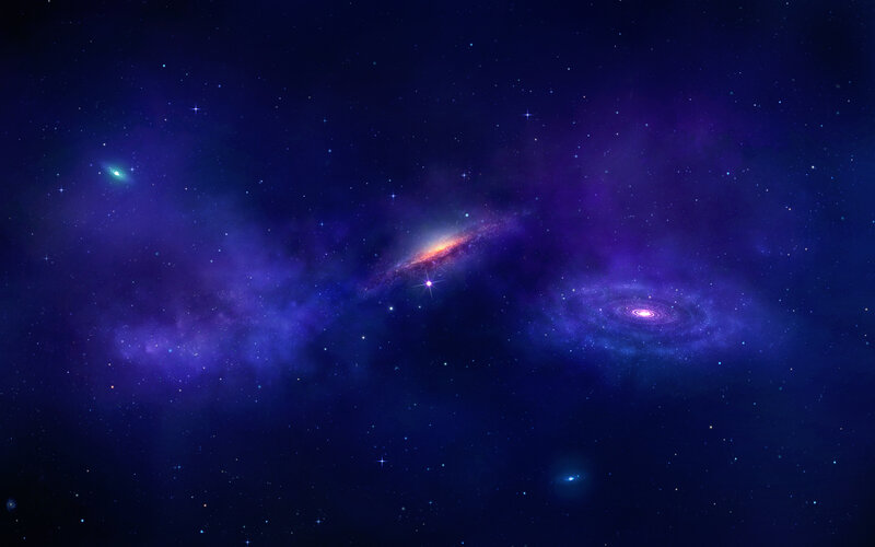 Galaxy Cluster in Space — Purple