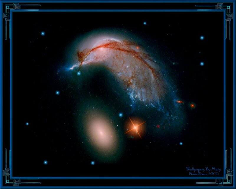 Galaxy Collision — Black, Cosmic, Night