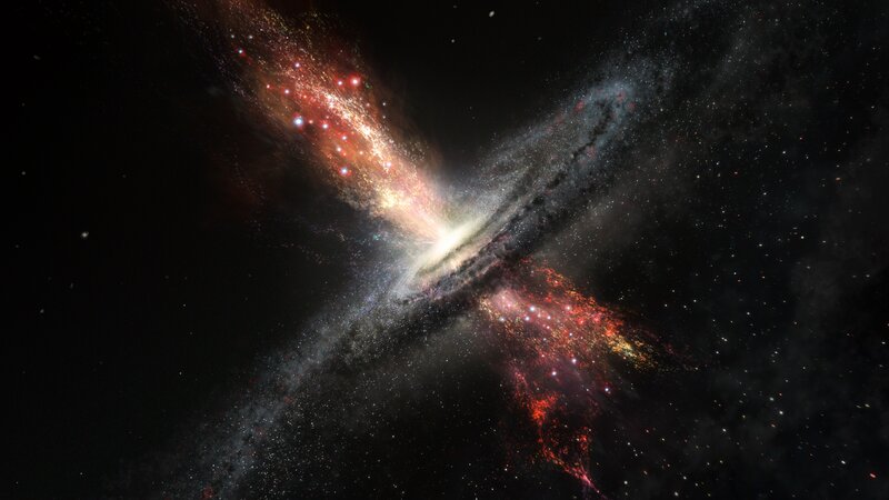 Galaxy Collision — Black, Dramatic, Digital Art