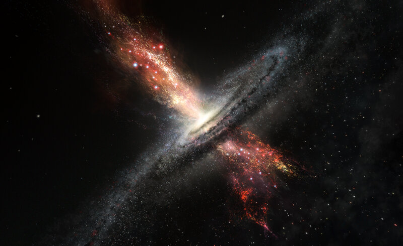 Galaxy Collision — Black, Dramatic, Night, Digital Art