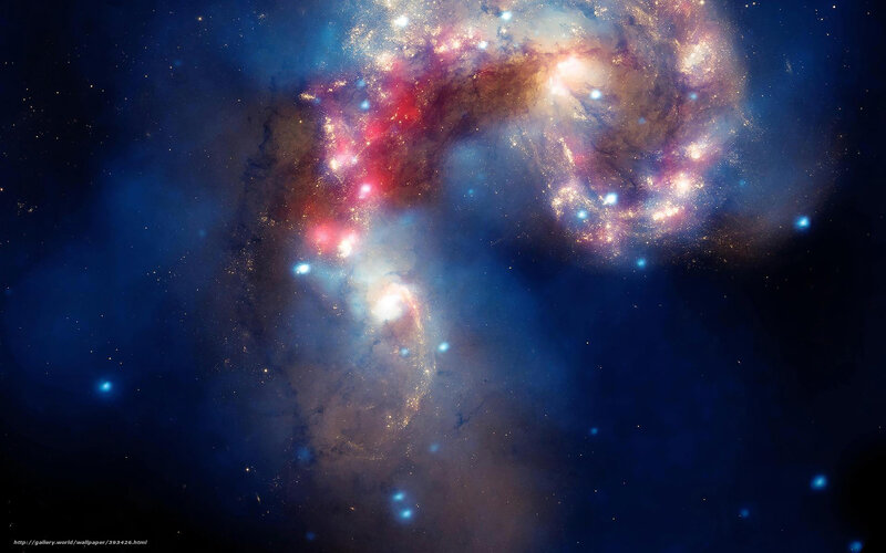 Galaxy Collision — Blue, Dramatic, Photograph