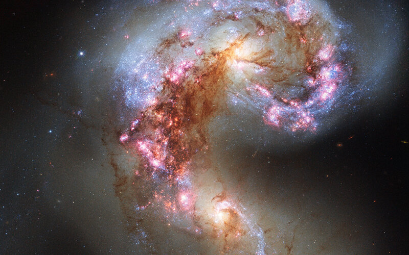 Galaxy Collision — Blue, Dramatic