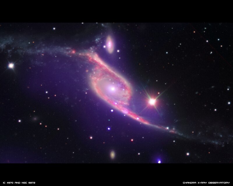 Galaxy collision IC 4970 and NGC 6872