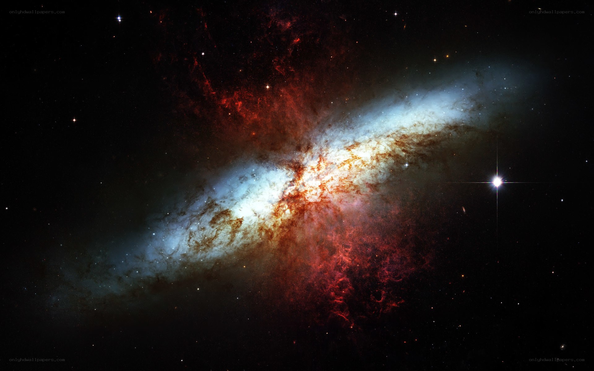 Galaxy collision in deep space