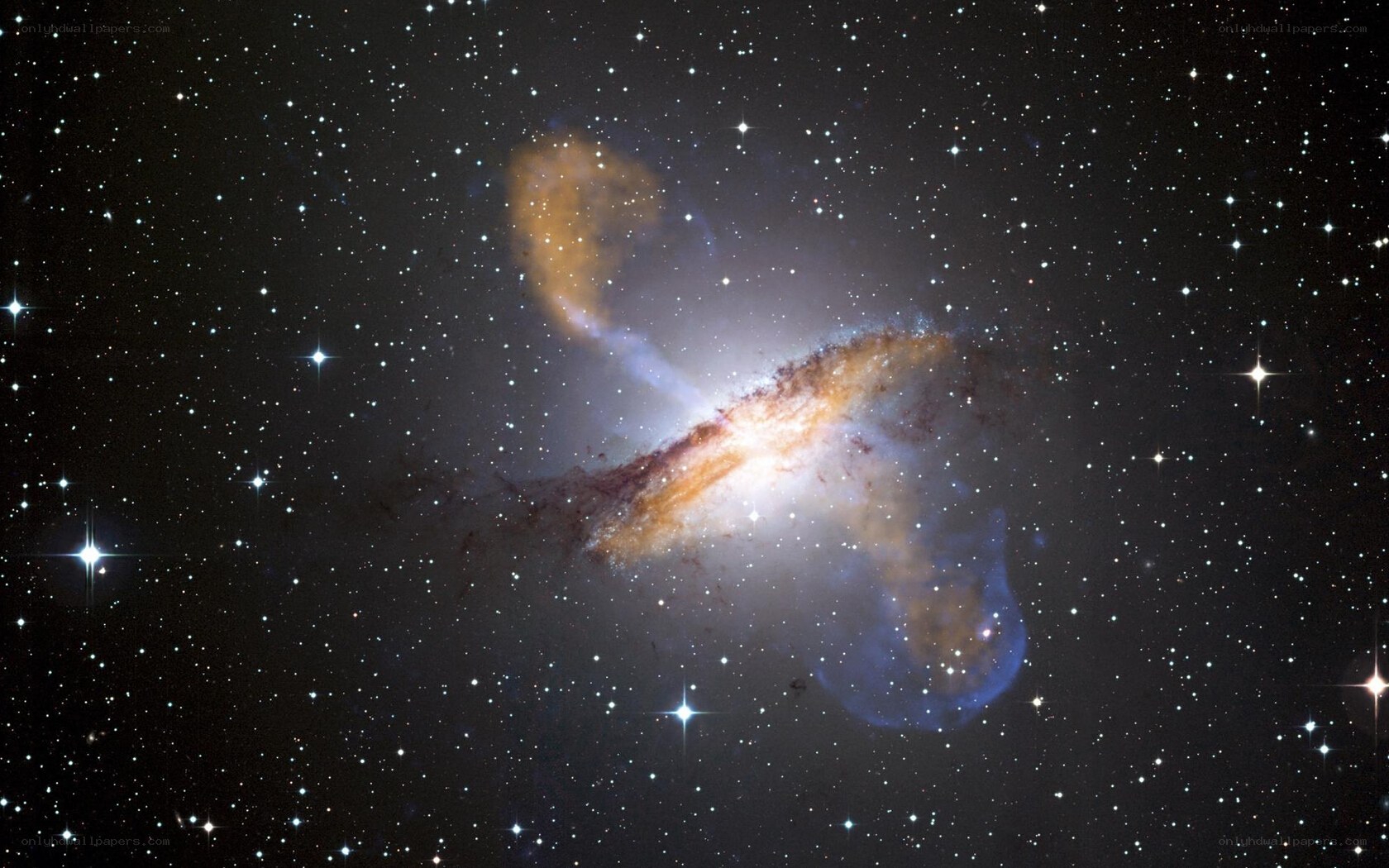 Galaxy collision in deep space