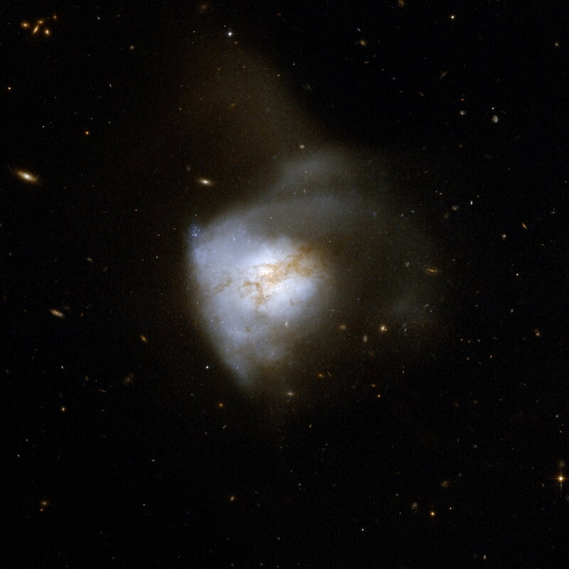 Galaxy collision in deep space
