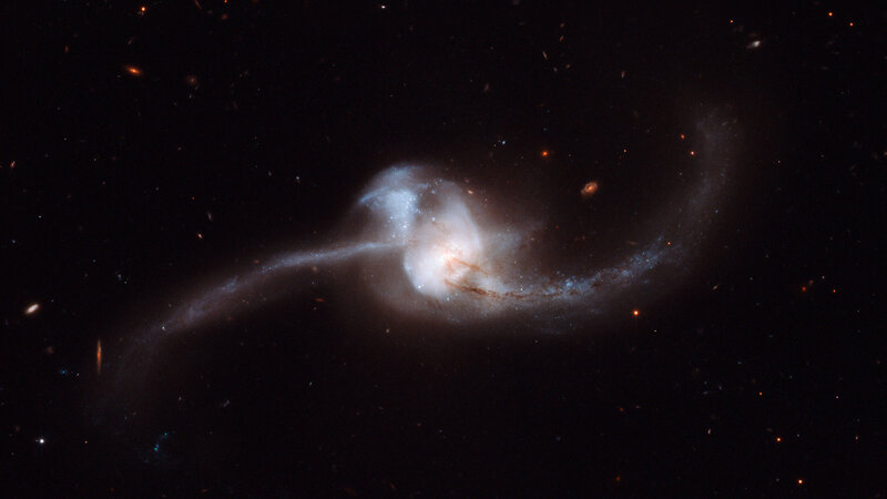 Galaxy collision in deep space