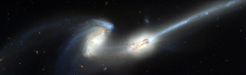 Galaxy collision in deep space